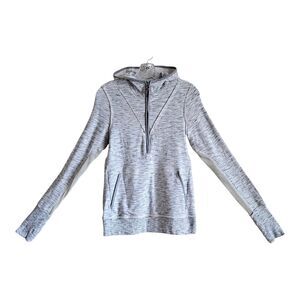 FREE PEOPLE FP MOVEMENT Women's XS Sweatshirt Hoodie 1/2 Zip Gray Heathered 32"